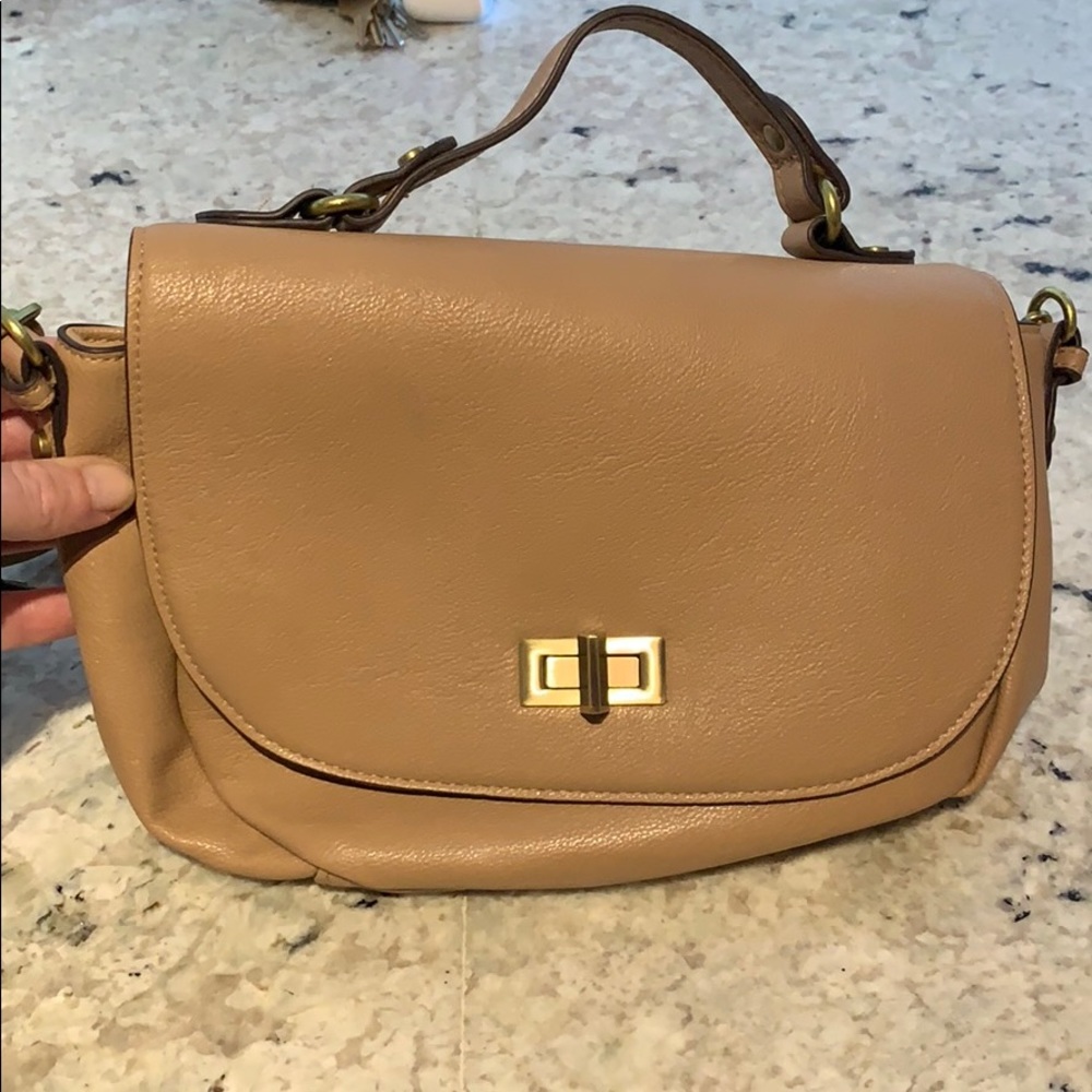 Tan cross body bag